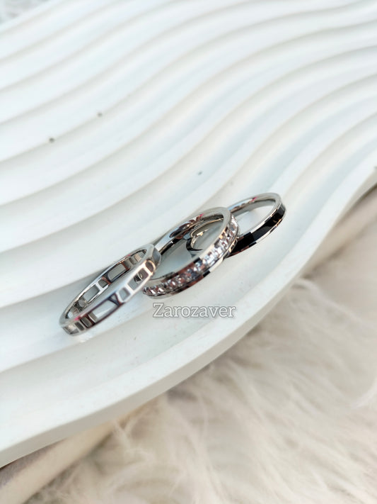 Silvet Set Of 3 Rings