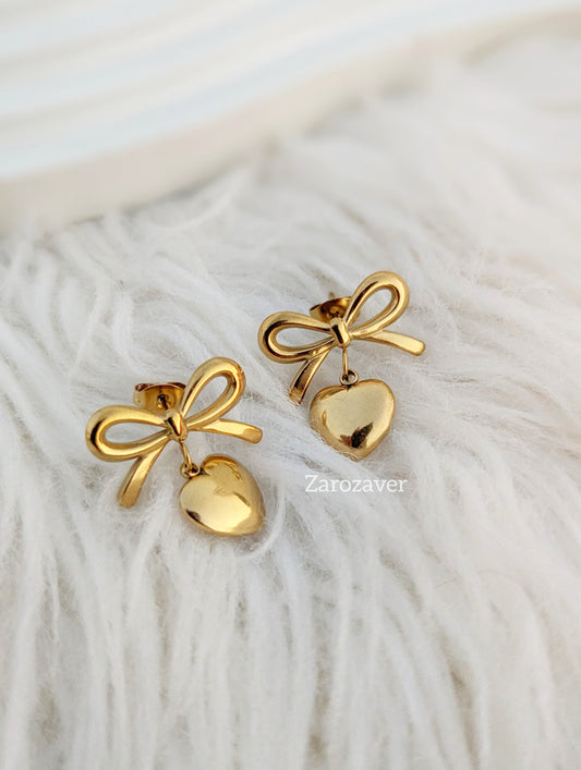 Bow Heart Earrings