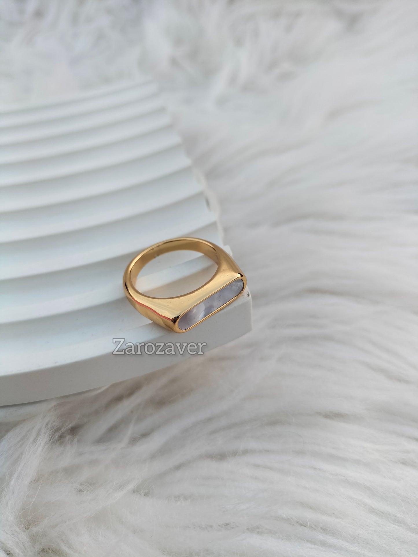 White Rectangle Ring