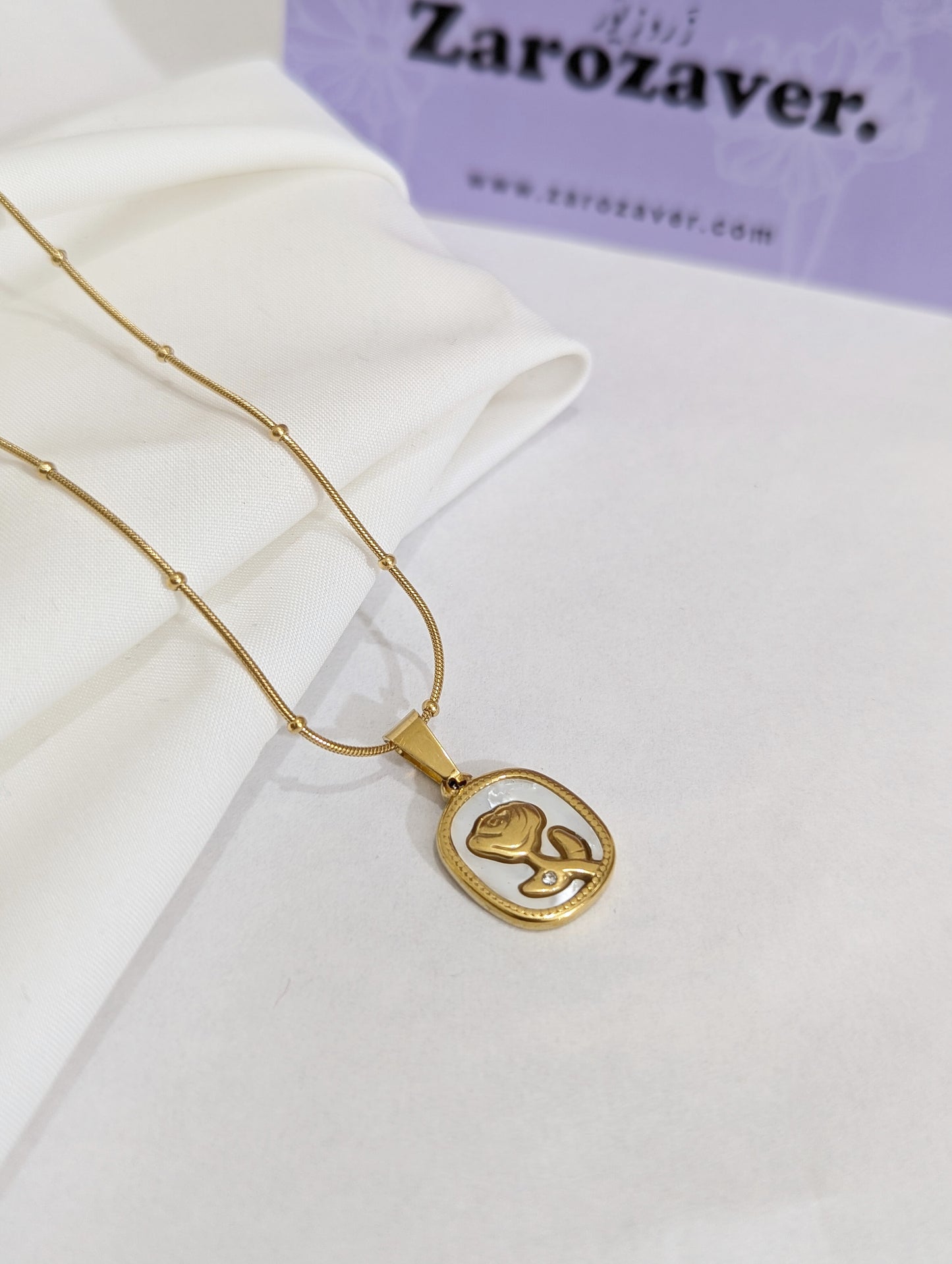 White Rose Necklace