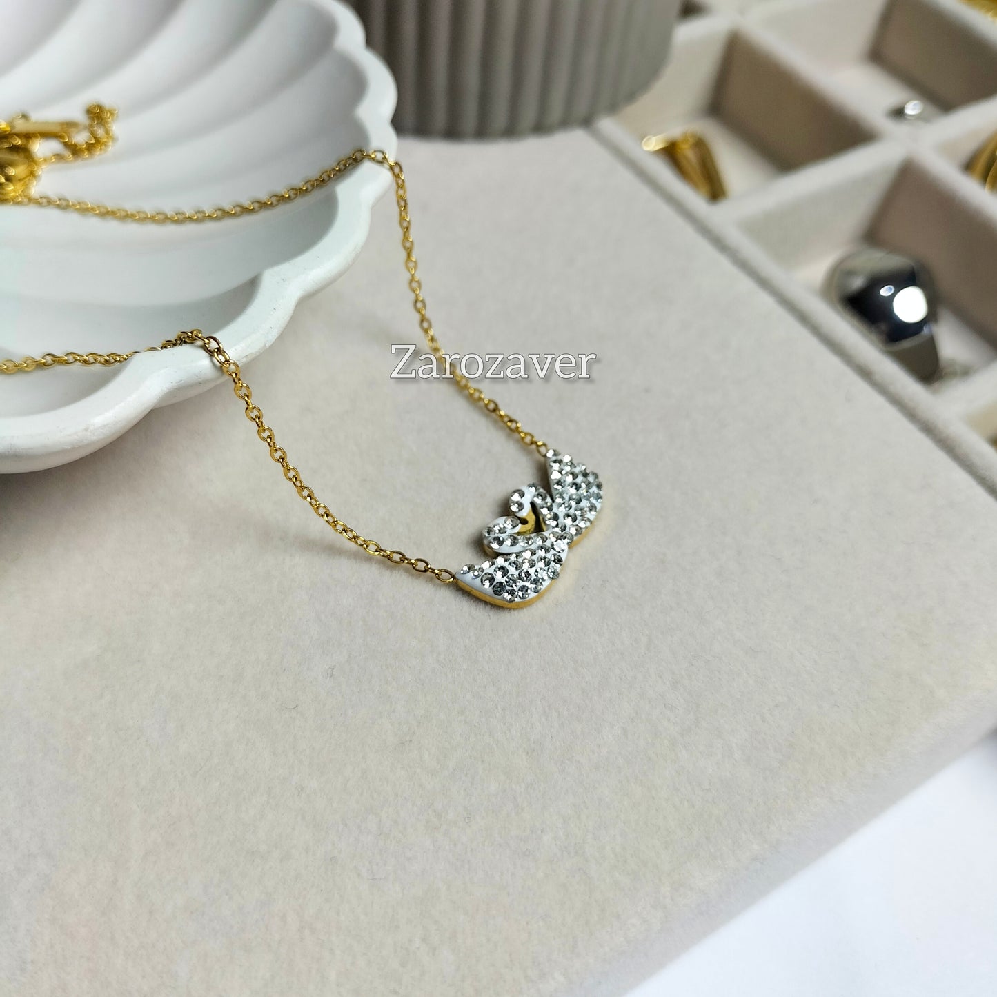 Double Swan Necklace