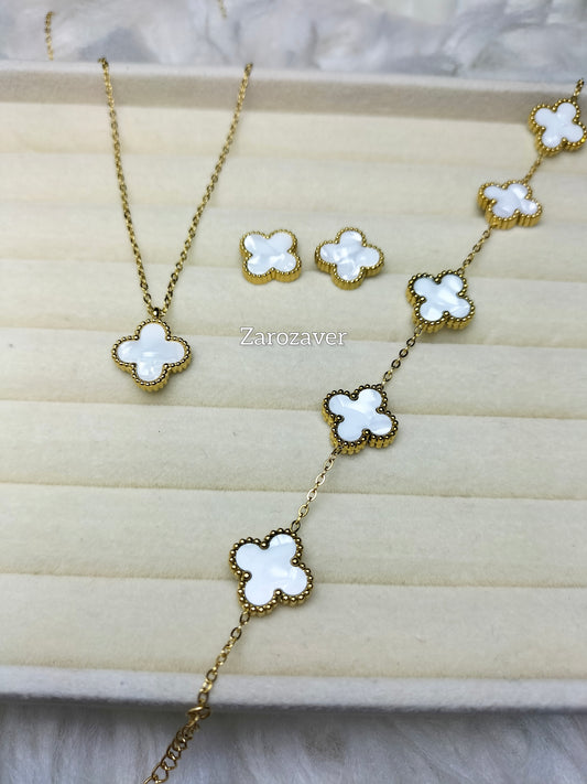 White Clover Set With Bracelet