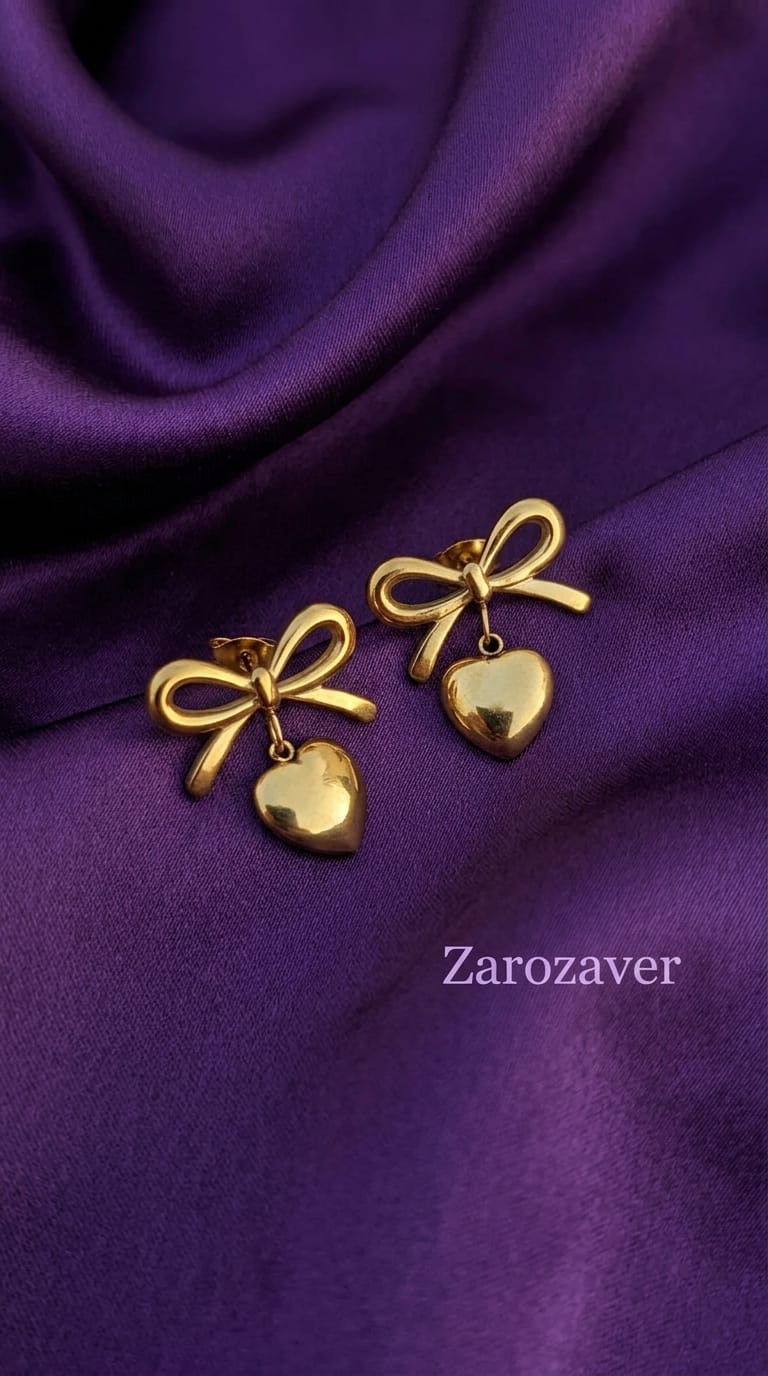 Bow Heart Earrings