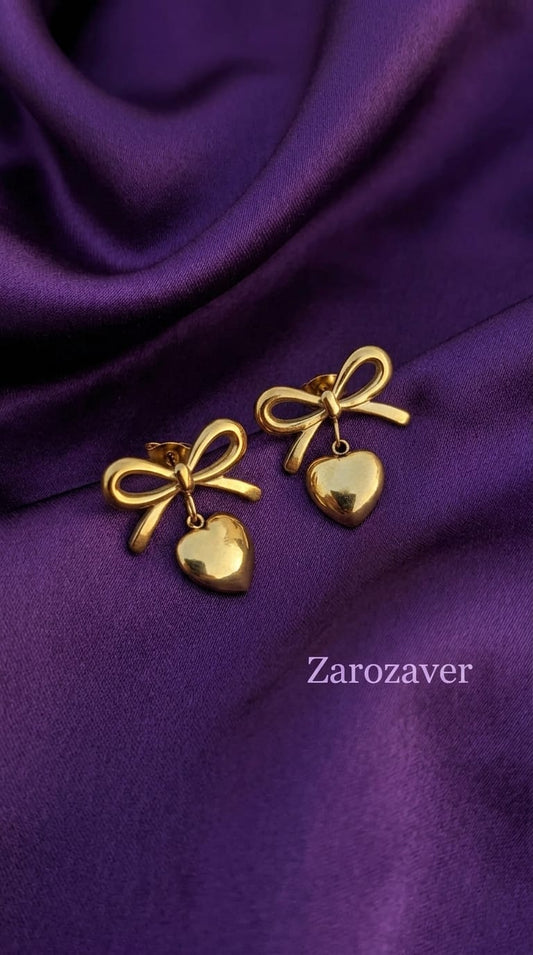 Bow Heart Earrings